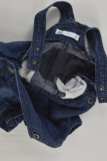 Target Size 000 (0-3 months) Short Denim Overalls