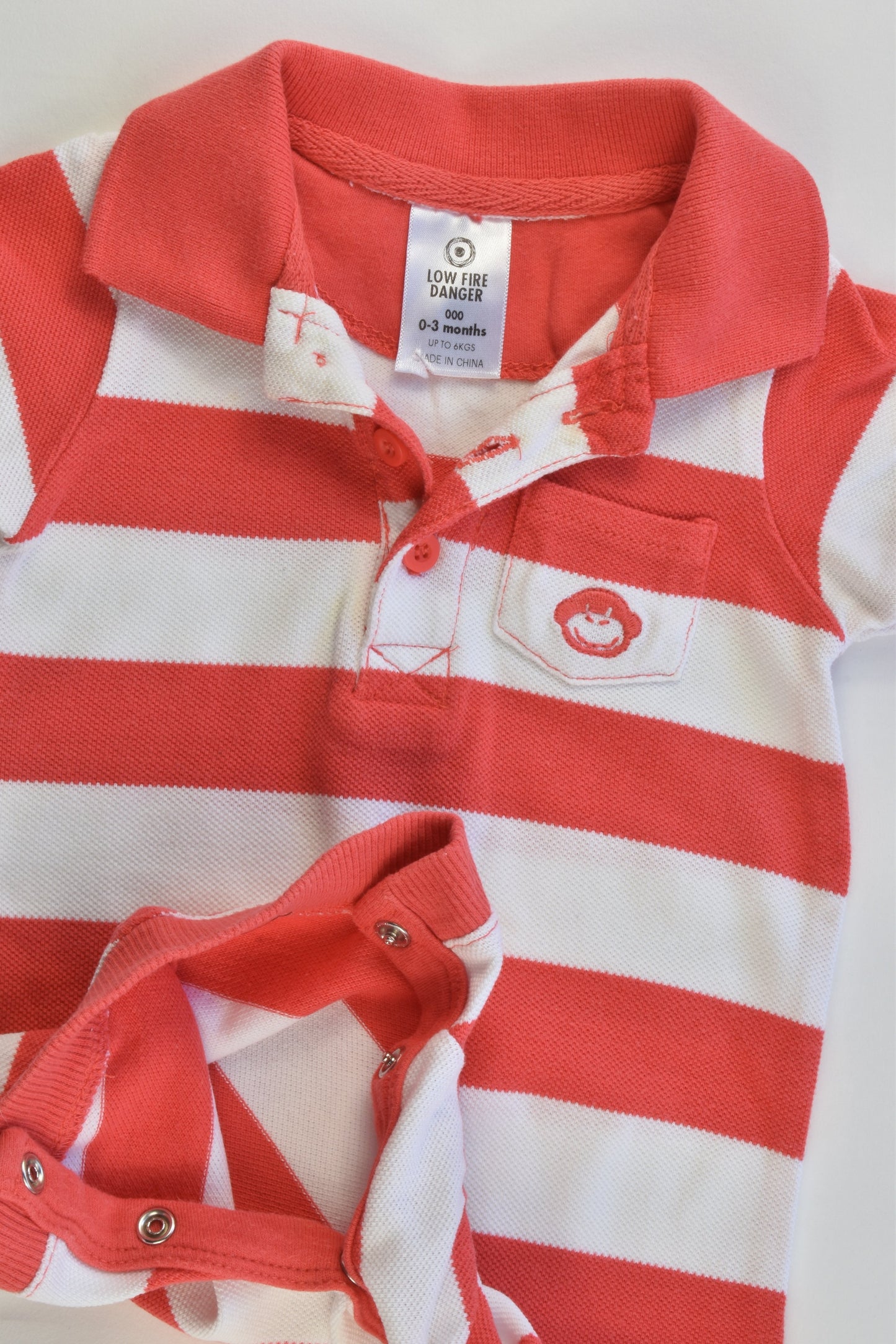 Target Size 000 (0-3 months) Striped Collared Monkey Short Romper