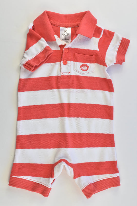 Target Size 000 (0-3 months) Striped Collared Monkey Short Romper