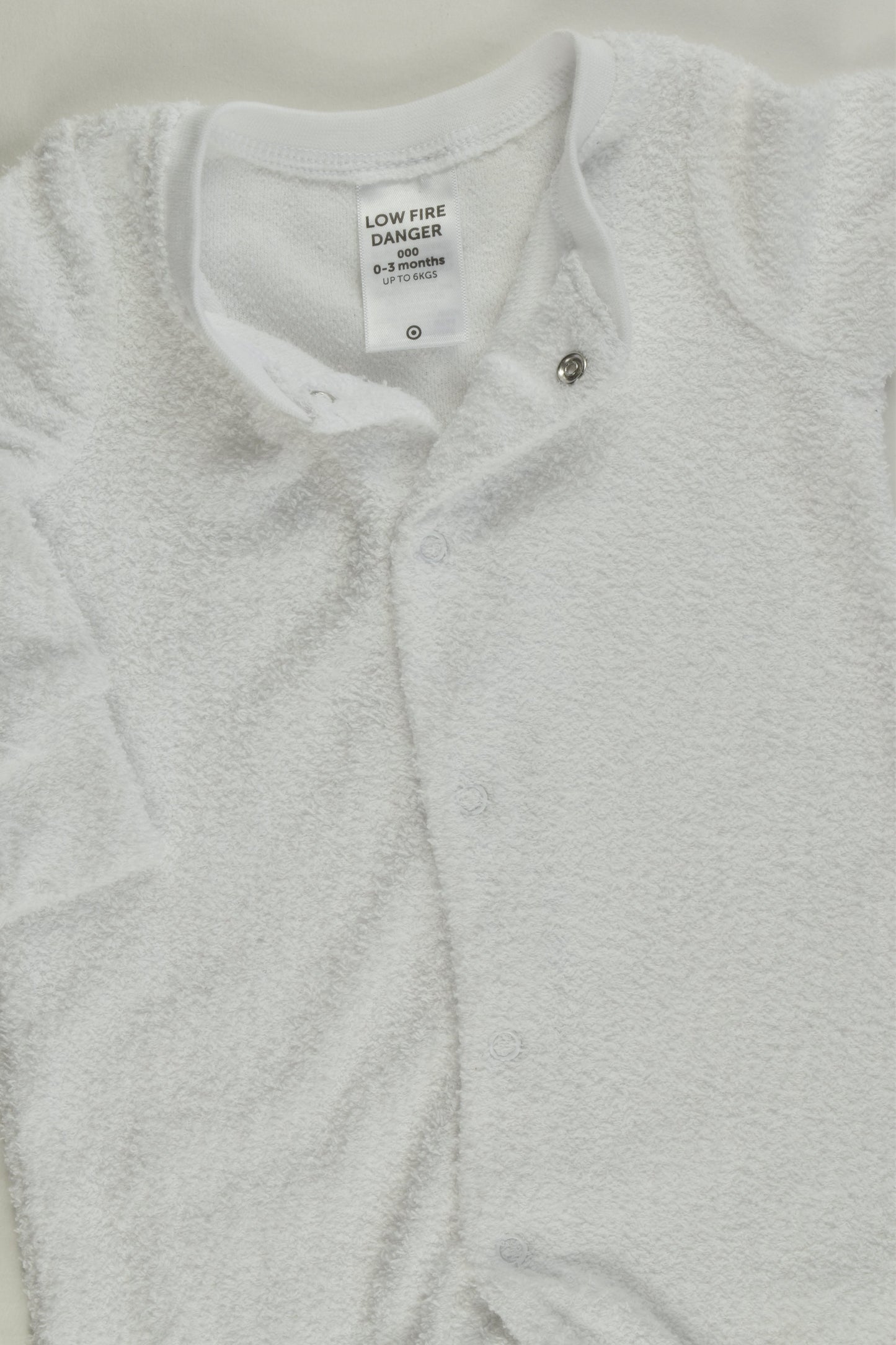 Target Size 000 White Footed Terry Romper