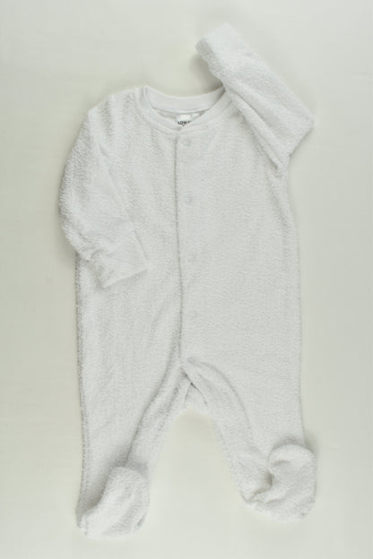 Target Size 000 White Footed Terry Romper
