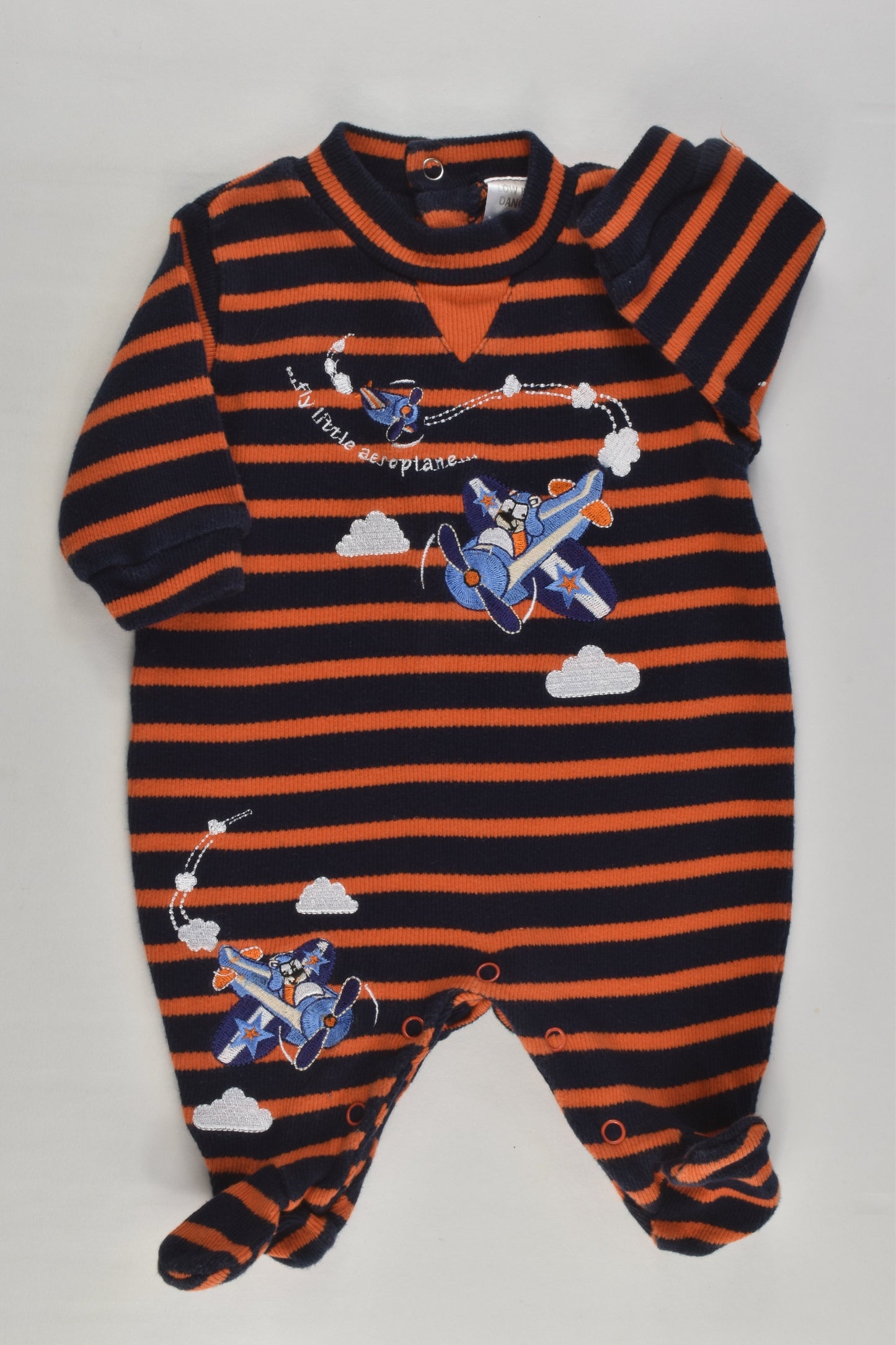 Target Size 0000 'Fly Little Aeroplane' Footed Romper