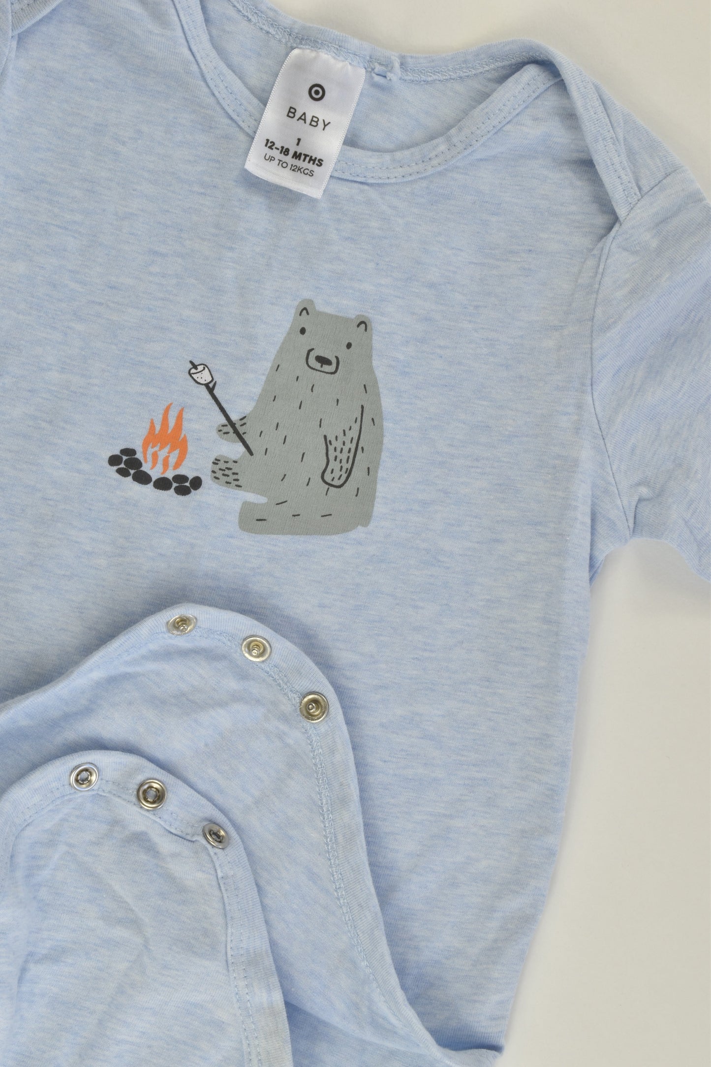 Target Size 1 (12-18 months) Bear and Campfire Bodysuit