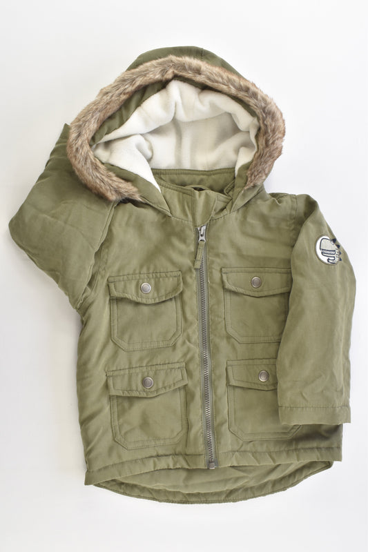 Target Size 1 (12-18 months) Lightly Padded Hooded Jacket with Dinosaur Patch