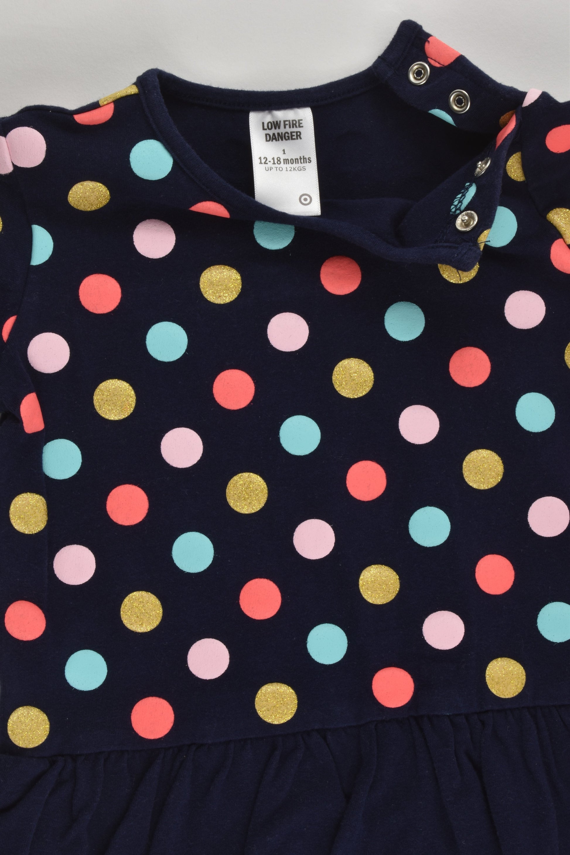 Target Size 1 (12-18 months) Polka Dots Dress with Bodysuit Underneath