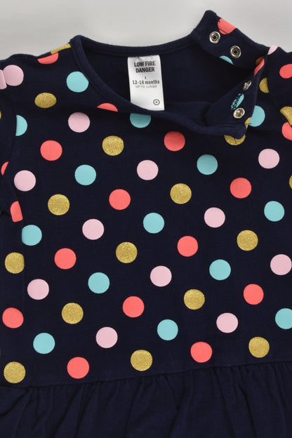 Target Size 1 (12-18 months) Polka Dots Dress with Bodysuit Underneath