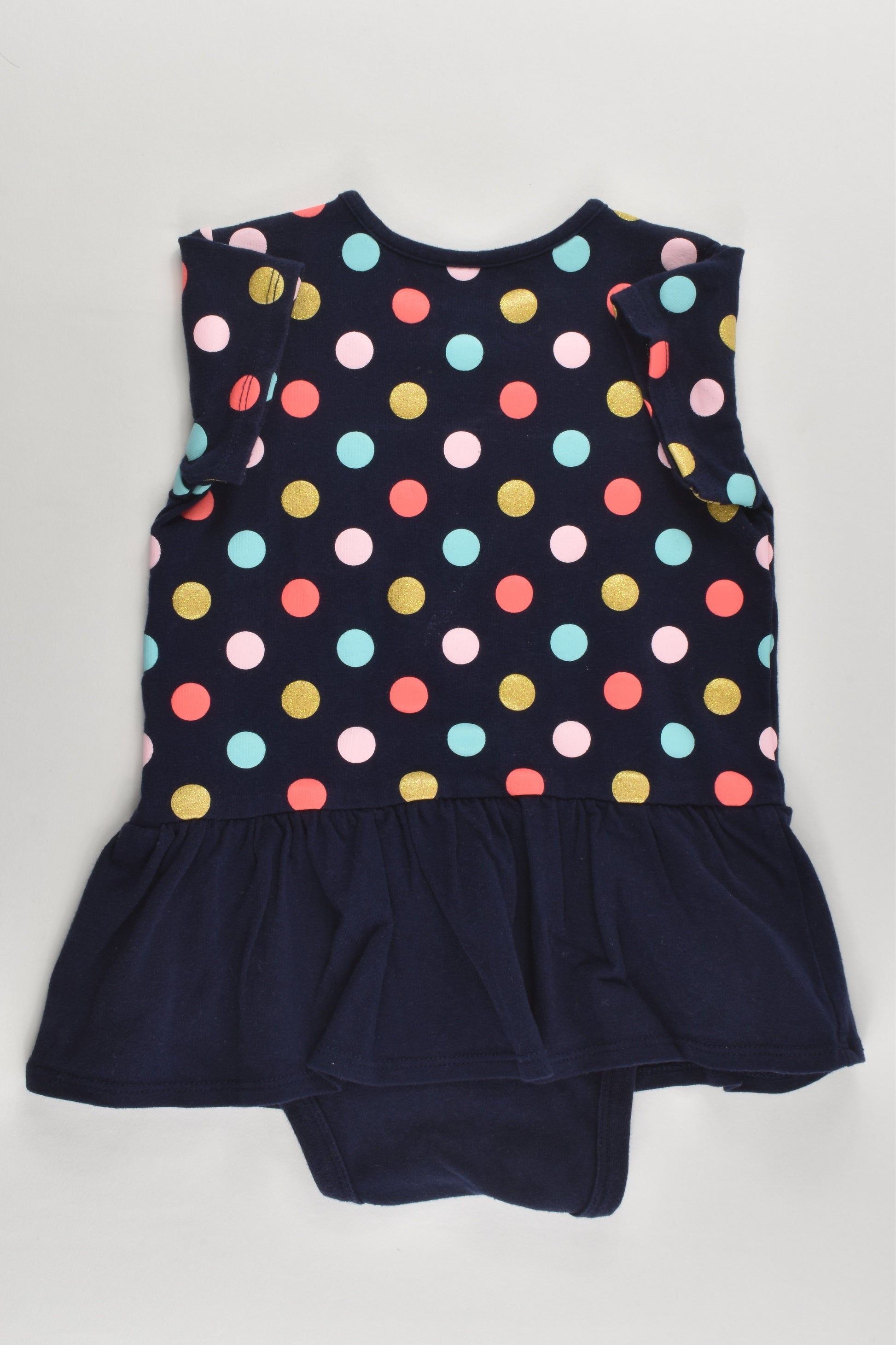 Target Size 1 (12-18 months) Polka Dots Dress with Bodysuit Underneath