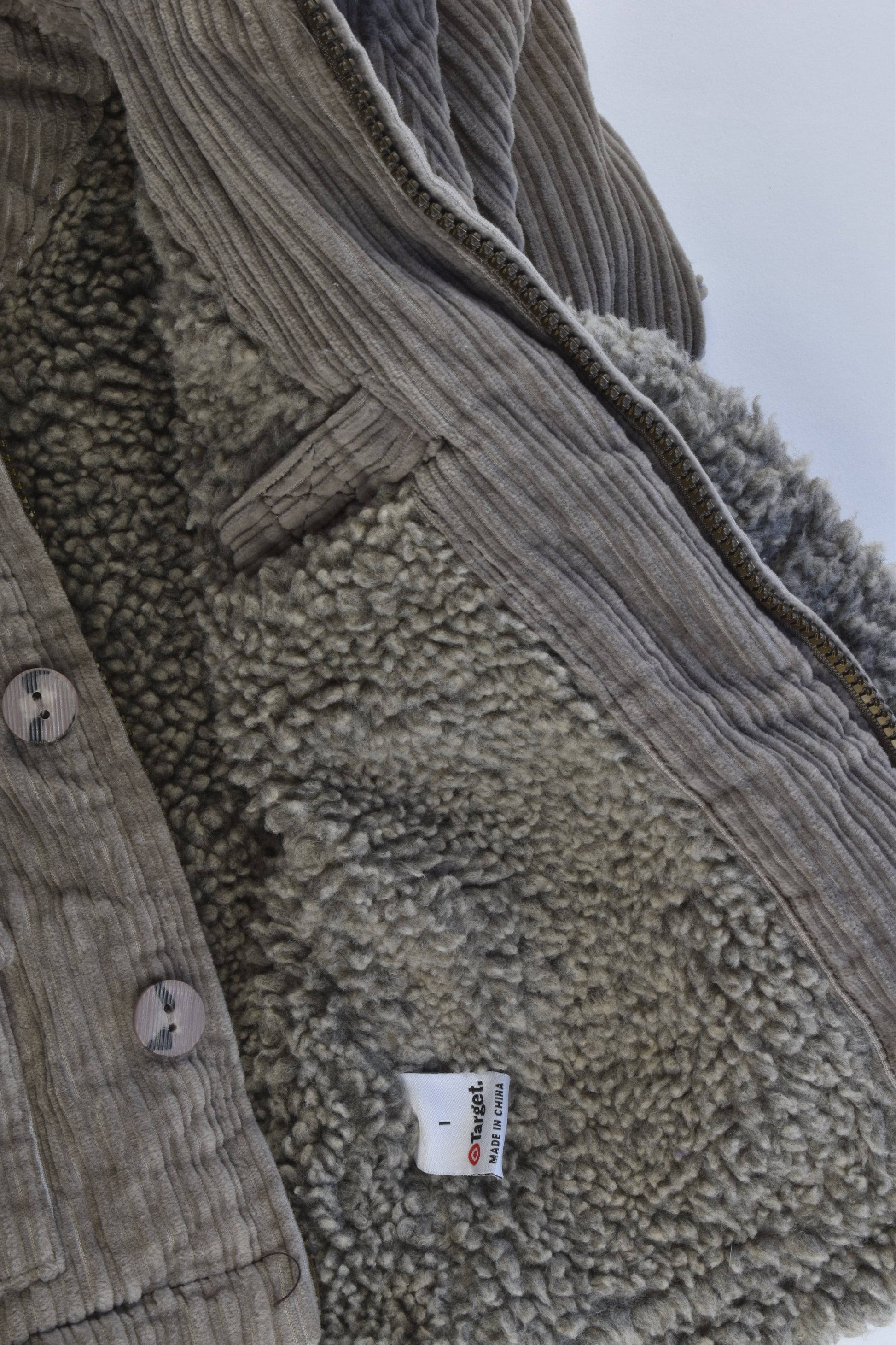 Target Size 1 Vintage Cord Sherpa Warm Jacket