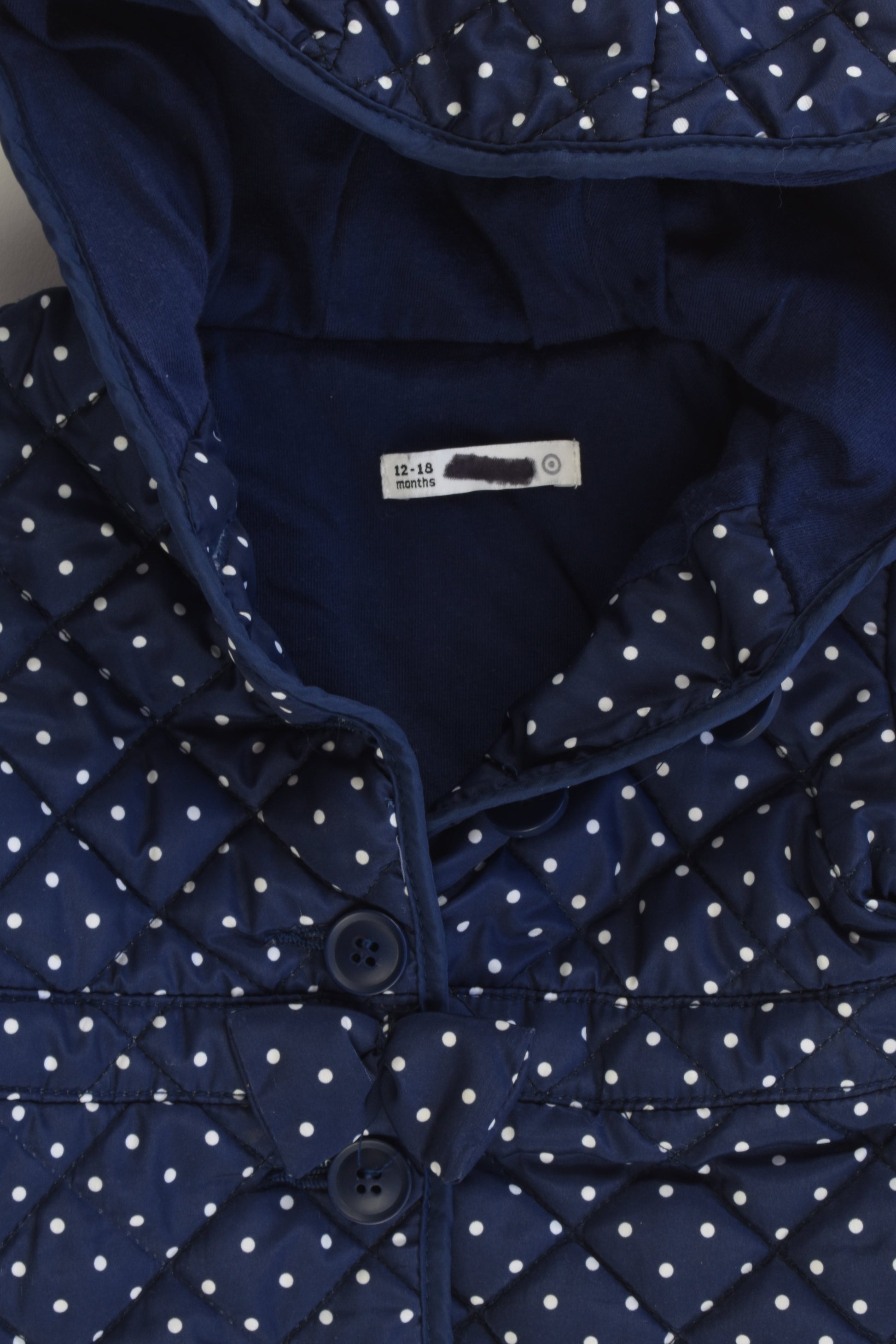 Target Size 12-18 months (1) Hooded Dotted Winter Jacket