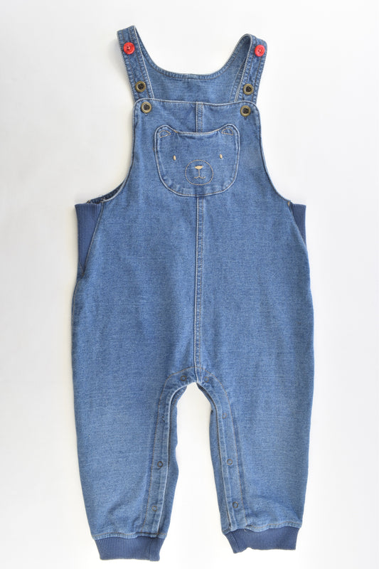 Target Size 2 (18-24 months) Denim-like Teddy Bear Overalls
