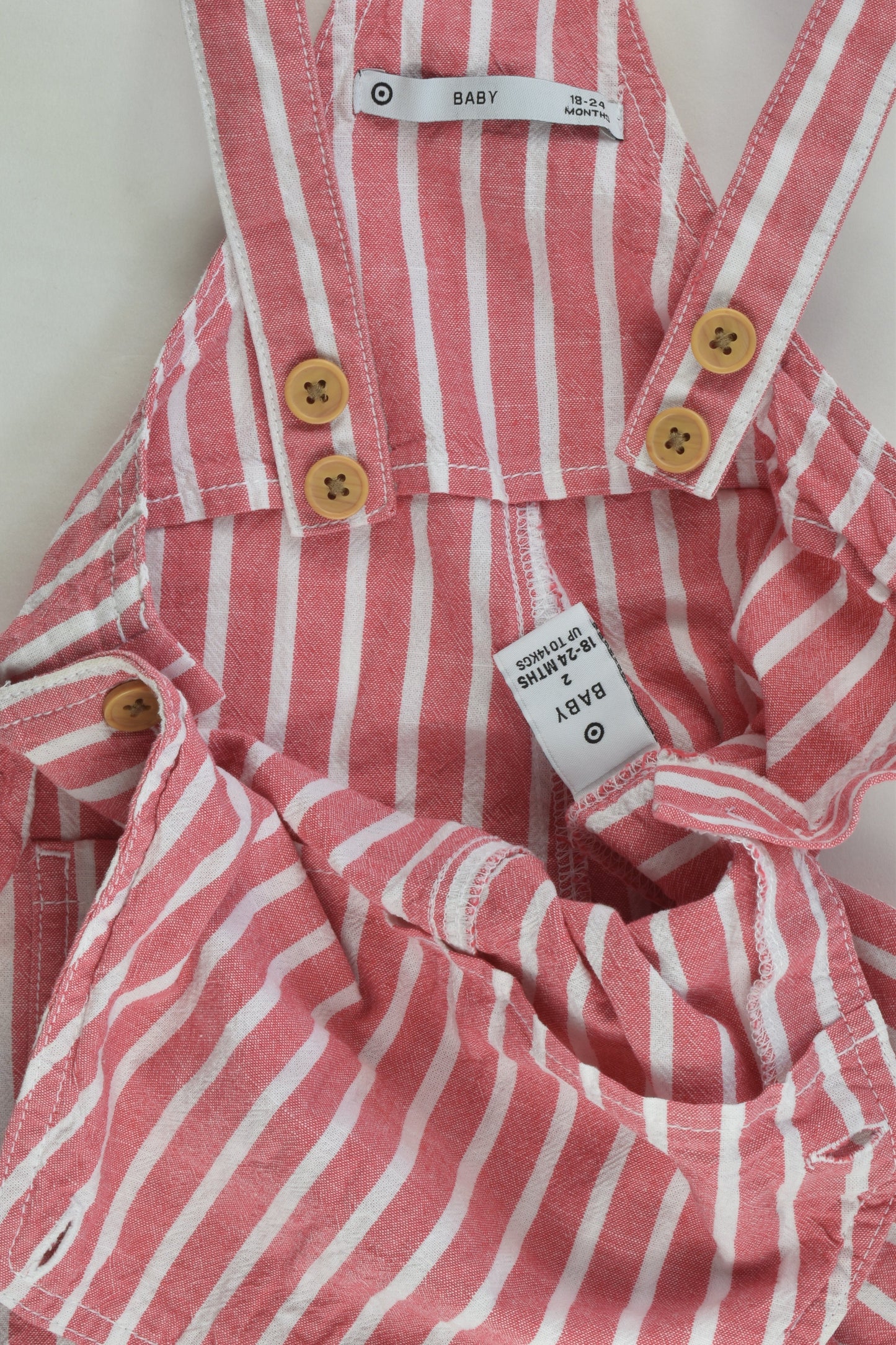 Target Size 2 (18-24 months) Linen-feel Striped Short Overalls