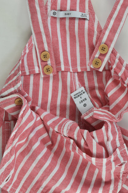 Target Size 2 (18-24 months) Linen-feel Striped Short Overalls