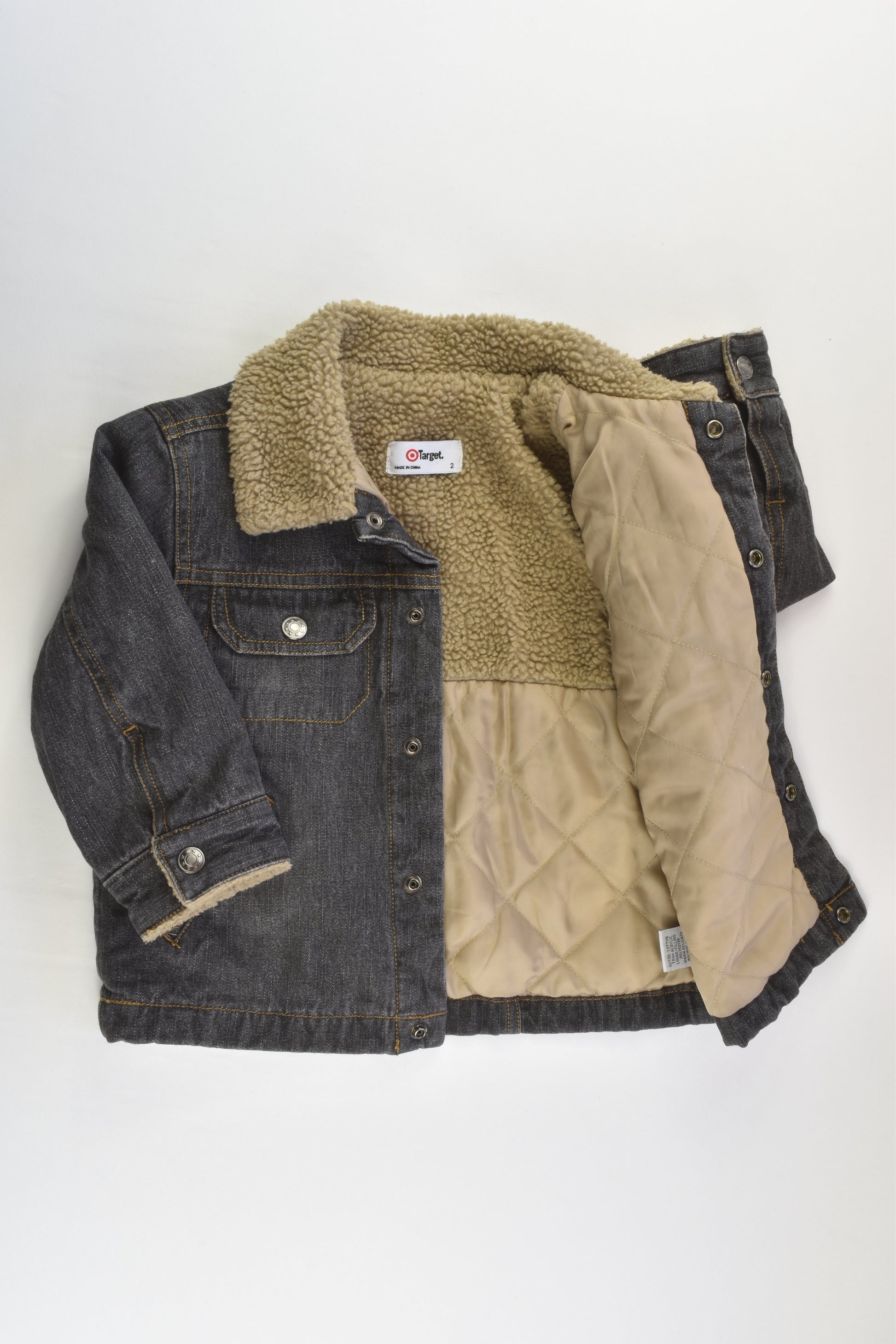 Target Size 2 Denim Sherpa Warm Jacket