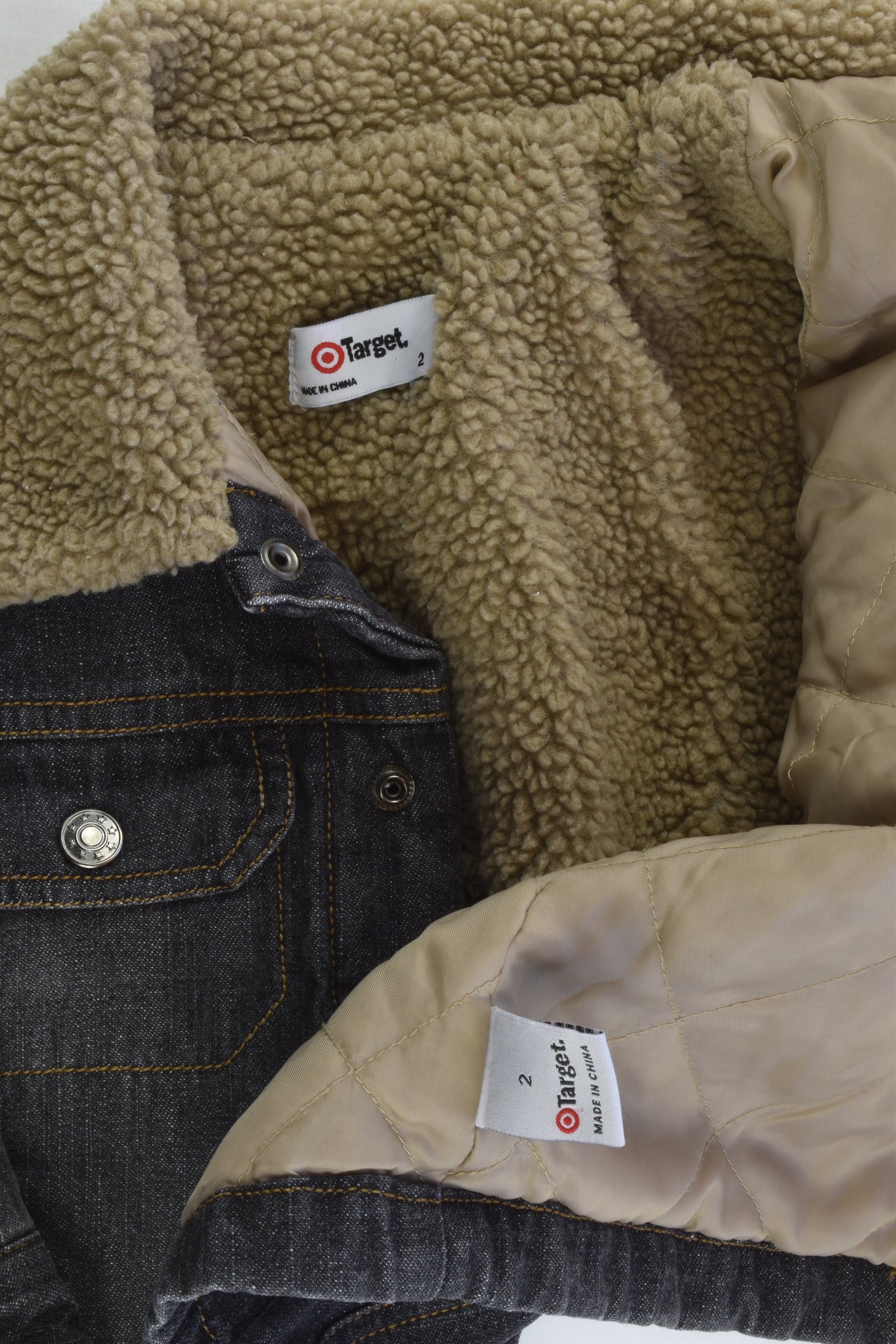 Target Size 2 Denim Sherpa Warm Jacket