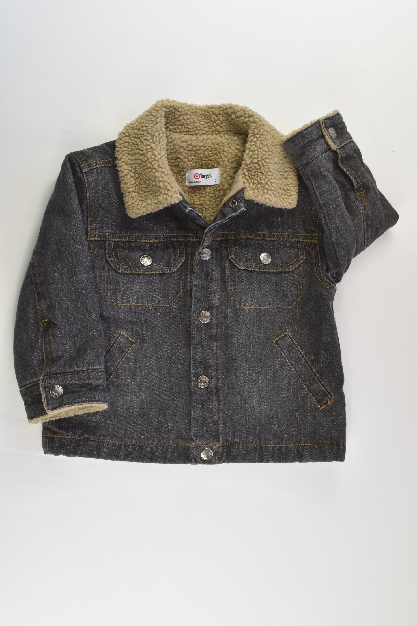 Target Size 2 Denim Sherpa Warm Jacket