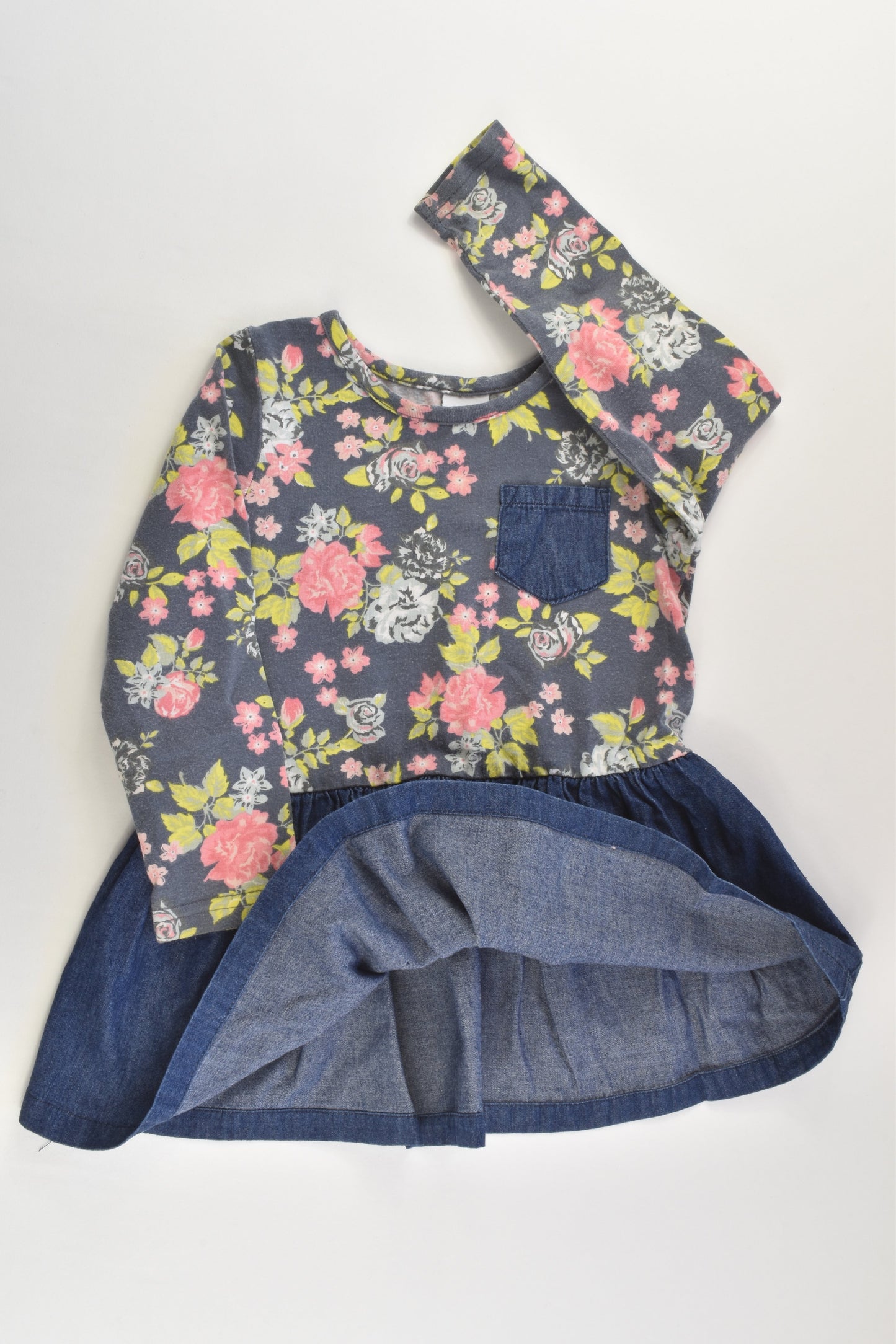 Target Size 2 Floral/Lightweight Denim Dress