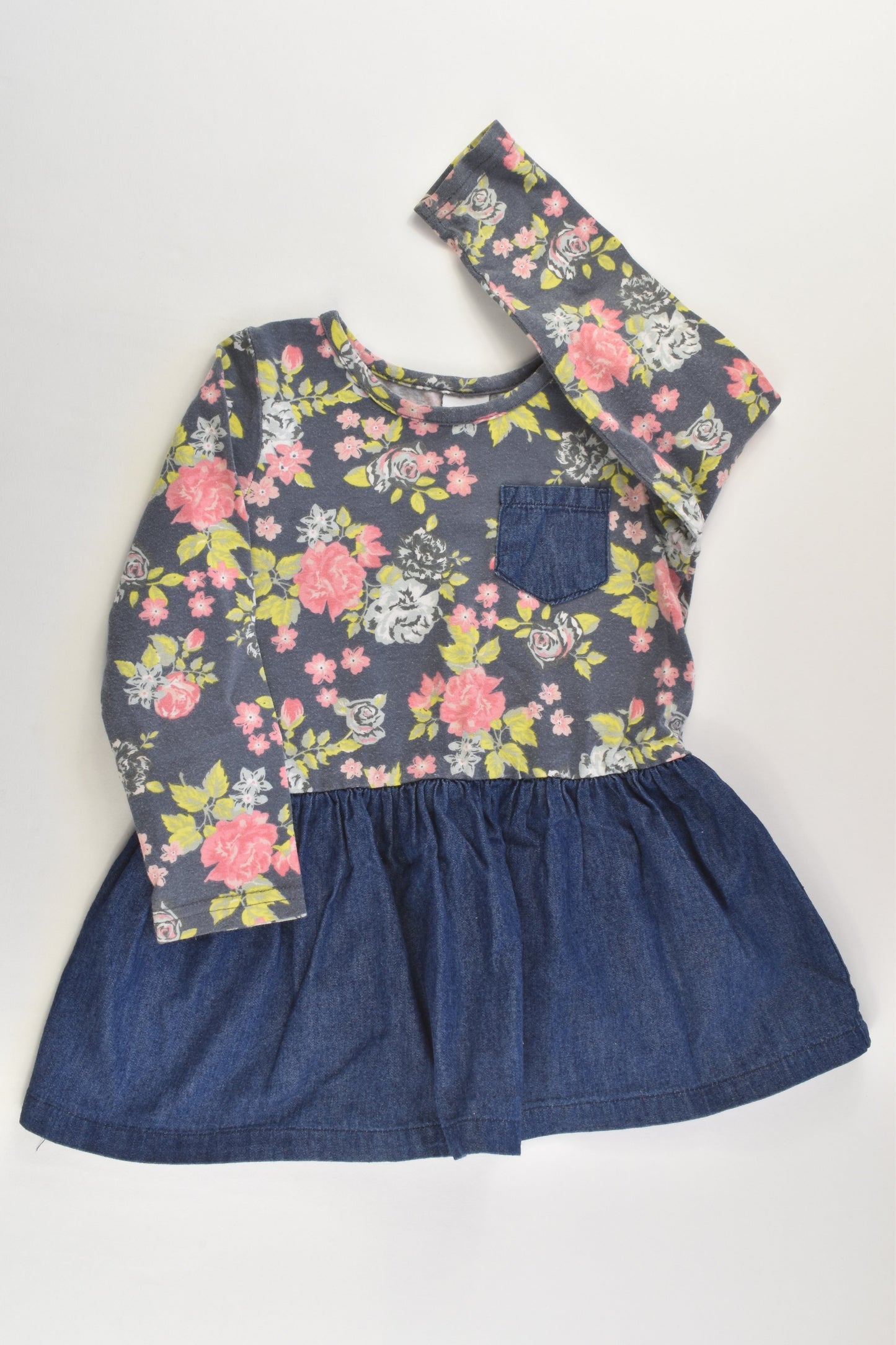 Target Size 2 Floral/Lightweight Denim Dress