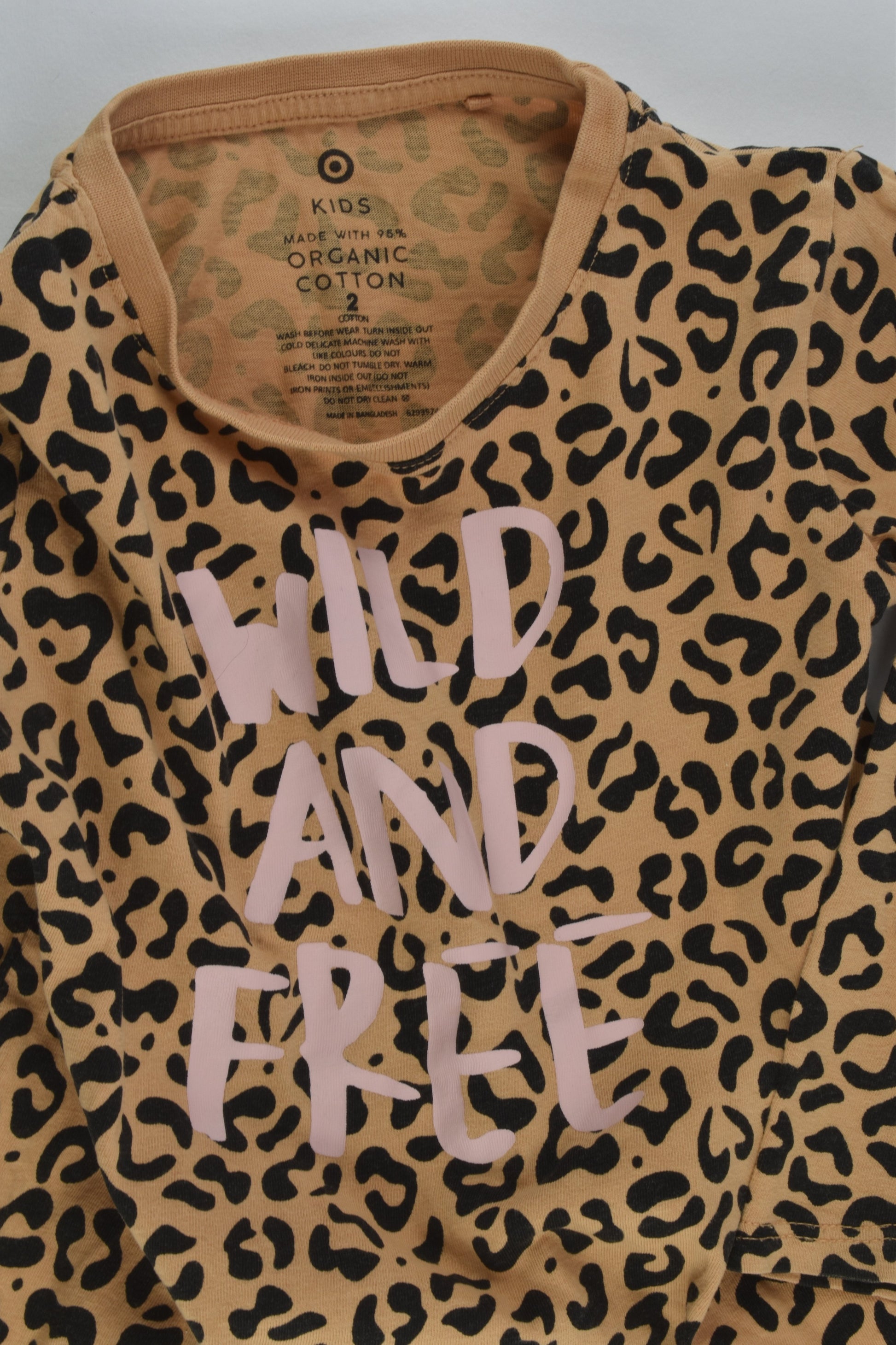 Target Size 2 Leopard Organic 'Wild and Free' Top