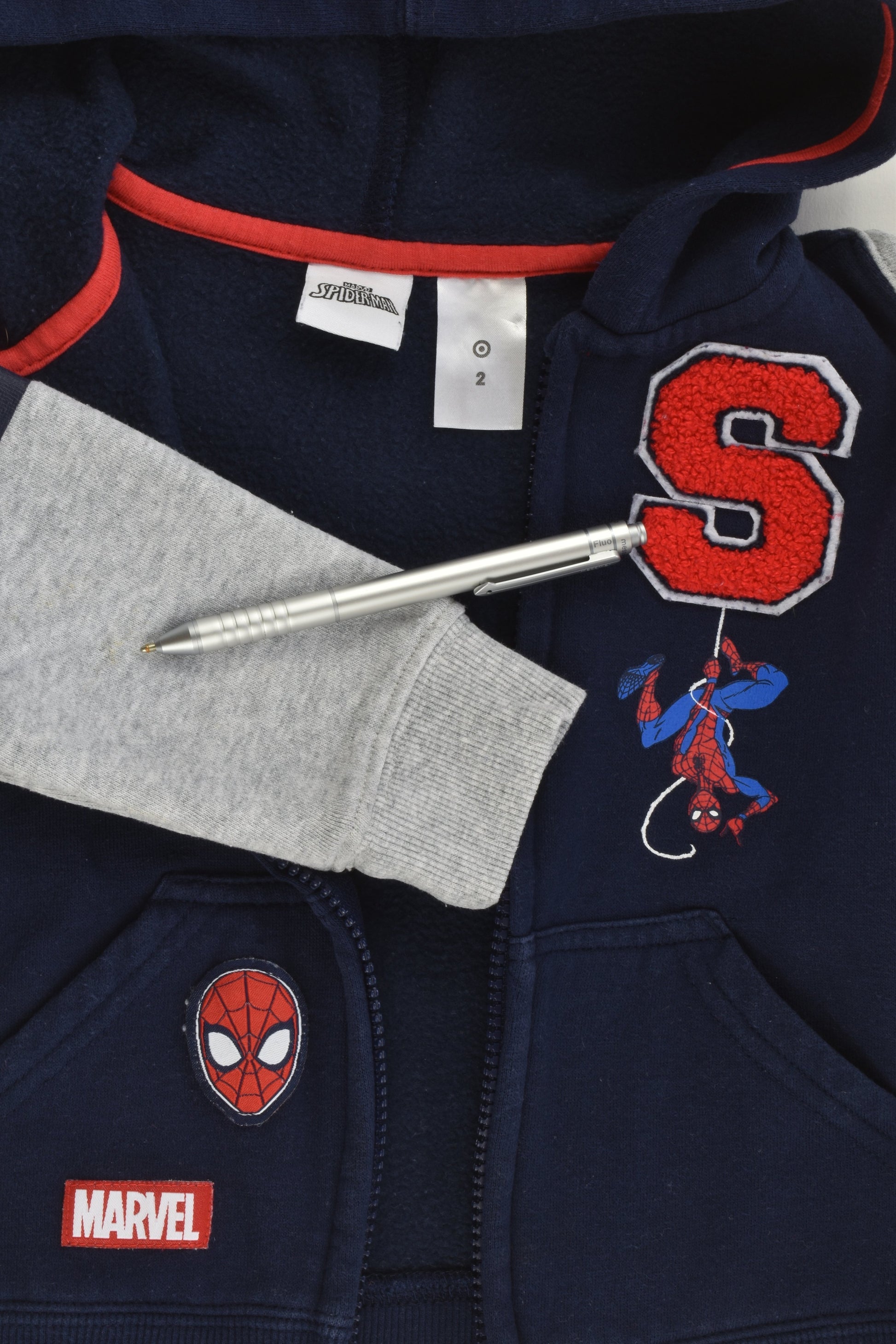Target Size 2 Spiderman Hooded Zip Jumper