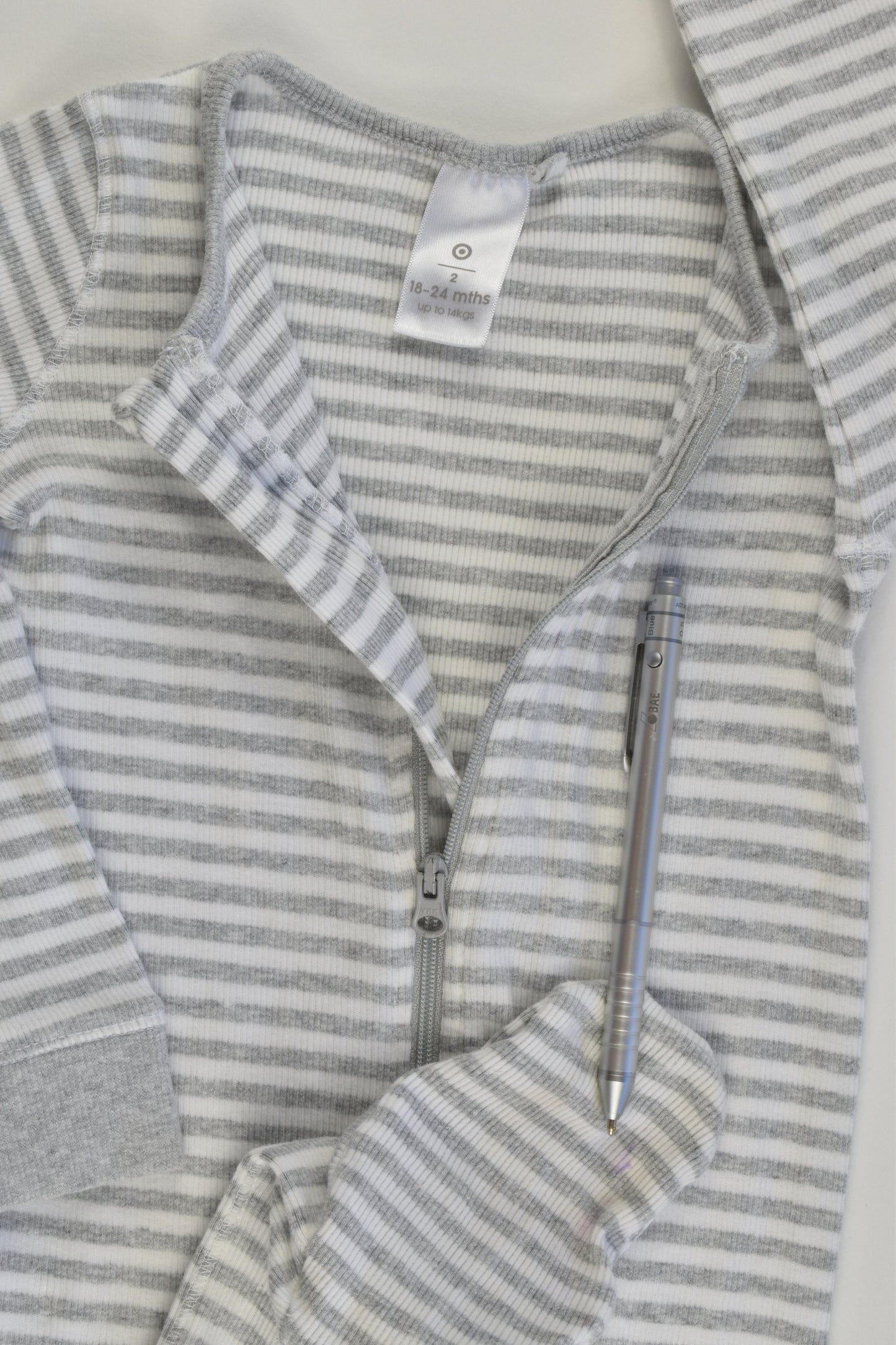 Target Size 2 Striped Ribbed Footed Romper