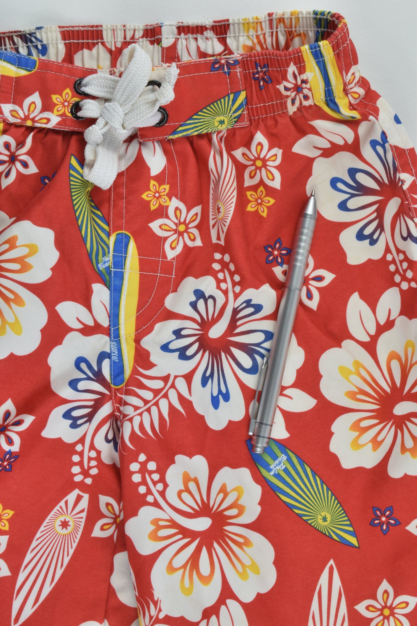 Target Size 2 Tropical Flowers and Surf Boards Board Shorts