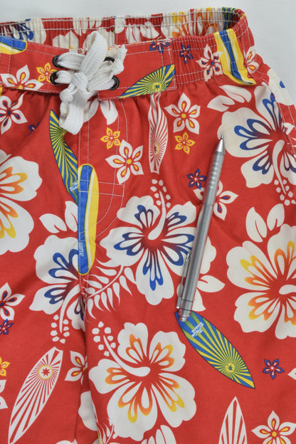 Target Size 2 Tropical Flowers and Surf Boards Board Shorts