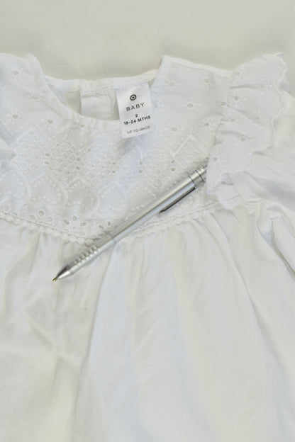 Target Size 2 White Blouse with Lace Front
