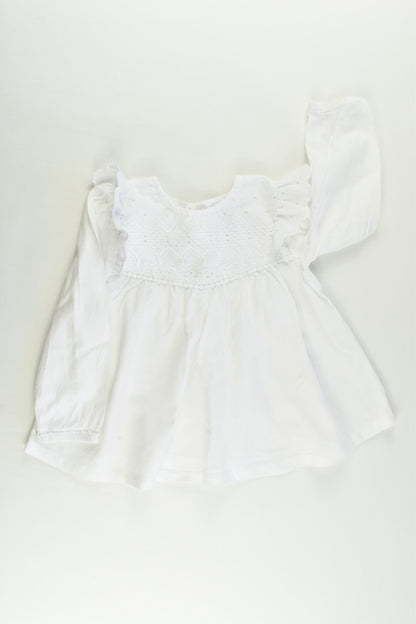 Target Size 2 White Blouse with Lace Front