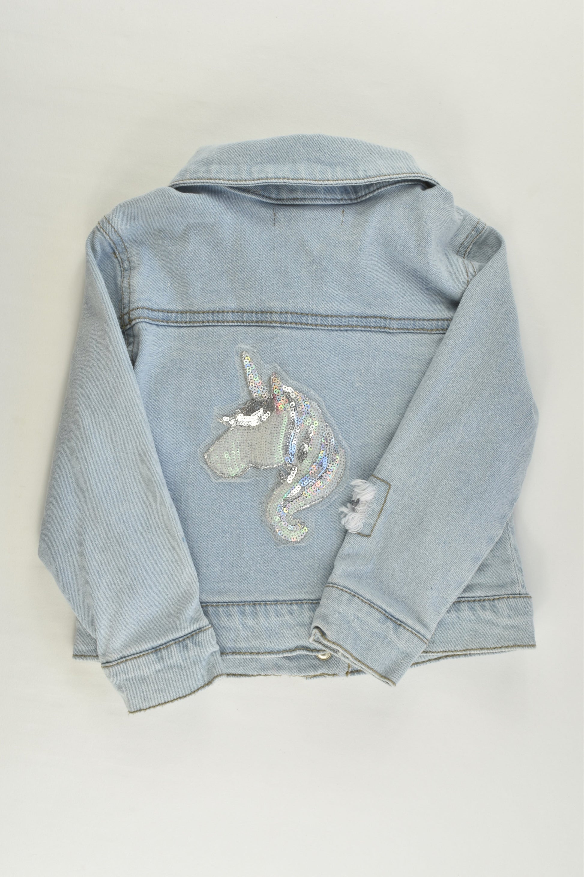 Target Size 3 Stretchy Denim Jacket with Unicorn at the Back