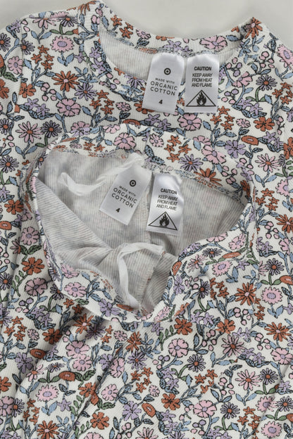Target Size 4 Ribbed Floral Organic Pyjamas