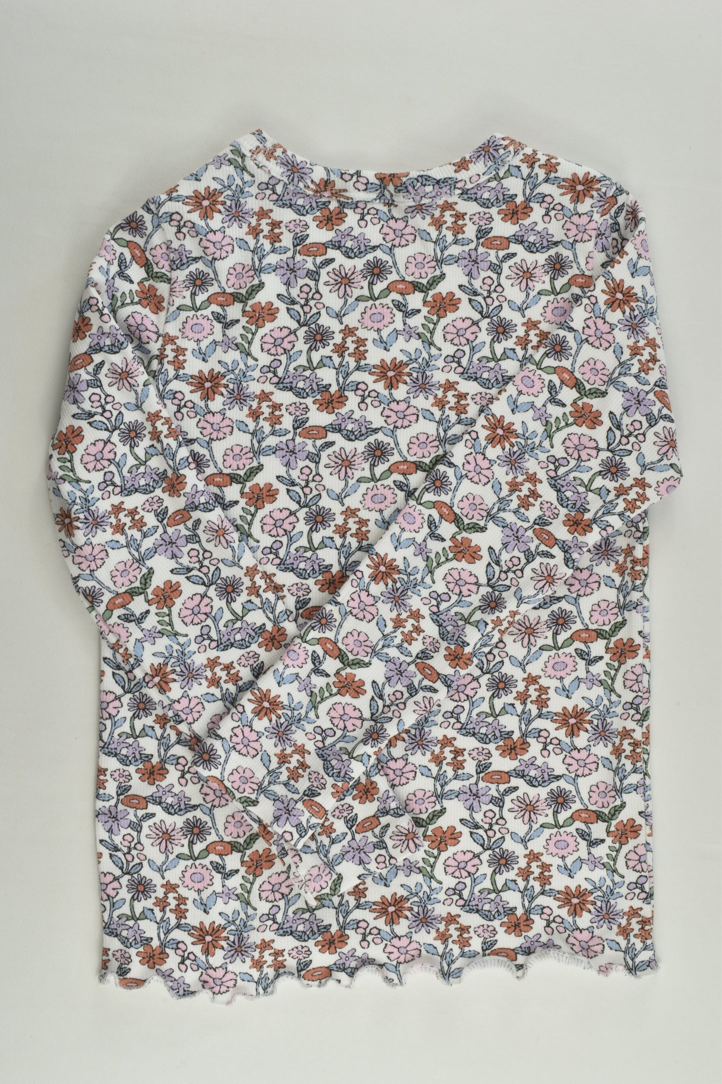 Target Size 4 Ribbed Floral Organic Pyjamas