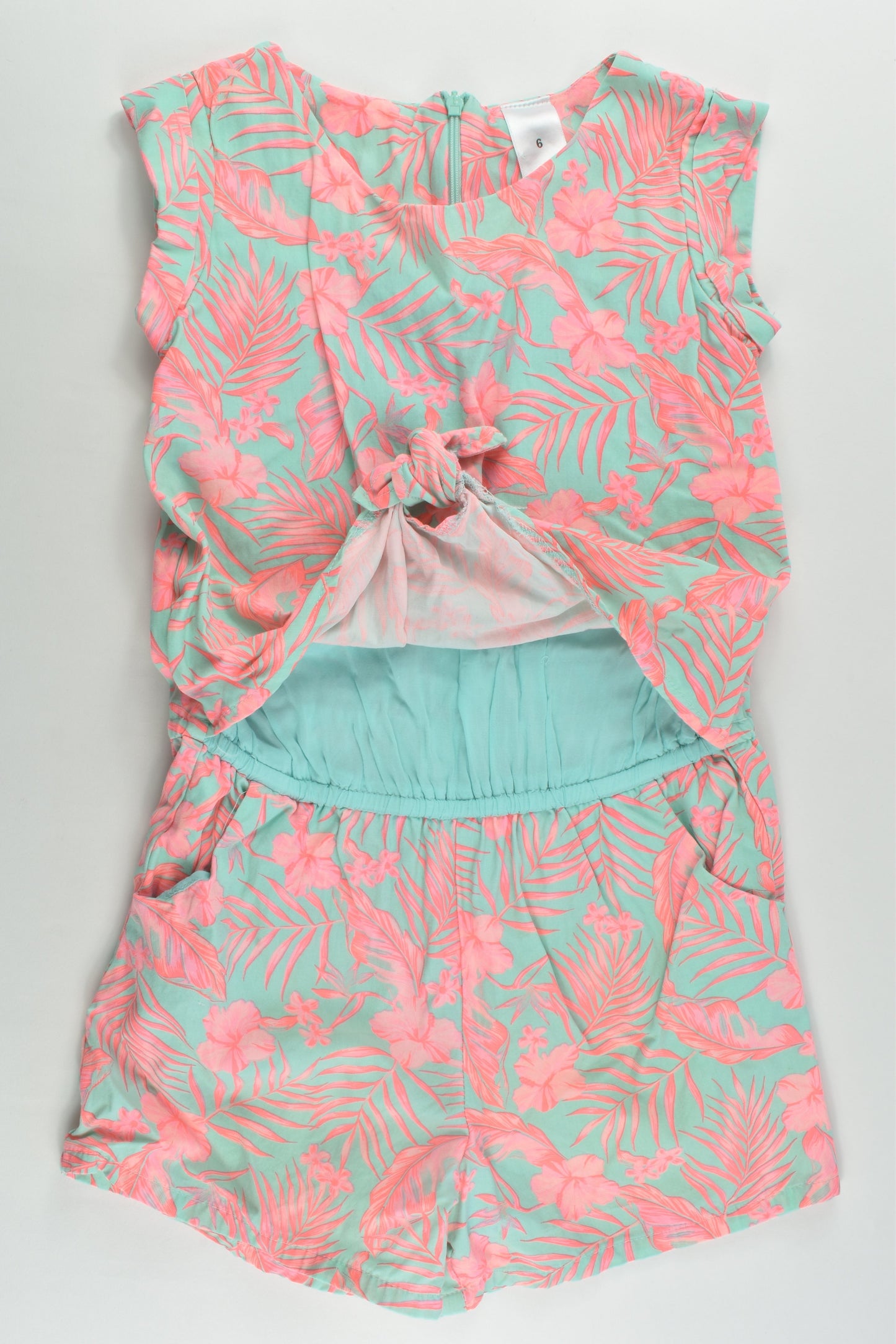 Target Size 6 Flowers and Leaves Playsuit