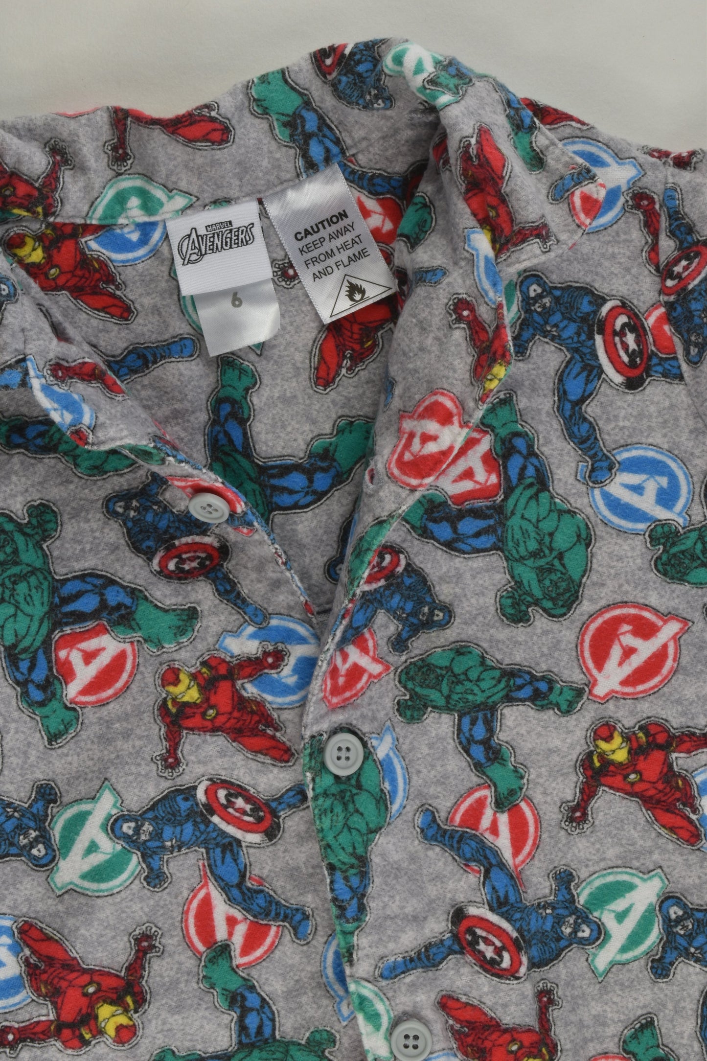 Target Size 6 Marvel Avengers Flannelette Pyjamas