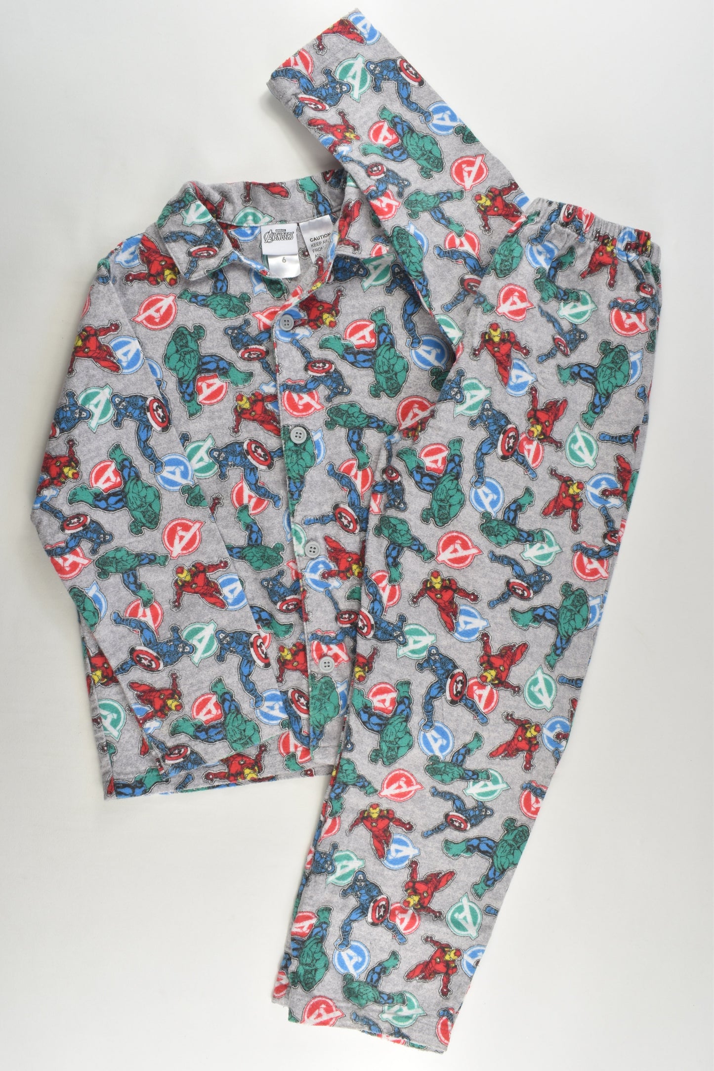 Target Size 6 Marvel Avengers Flannelette Pyjamas