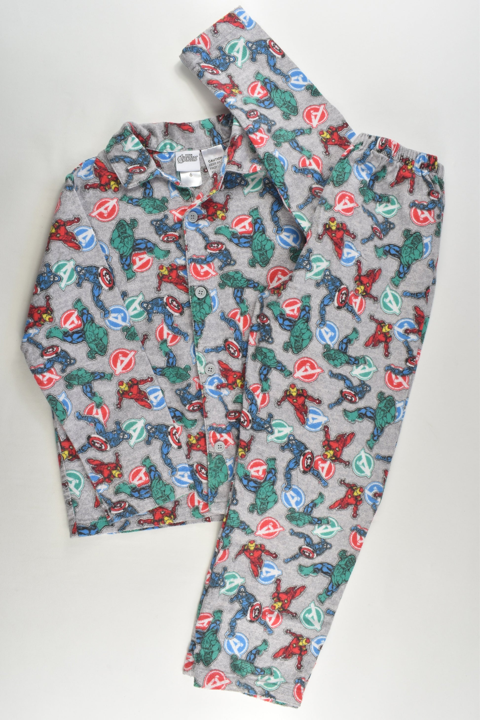Target Size 6 Marvel Avengers Flannelette Pyjamas