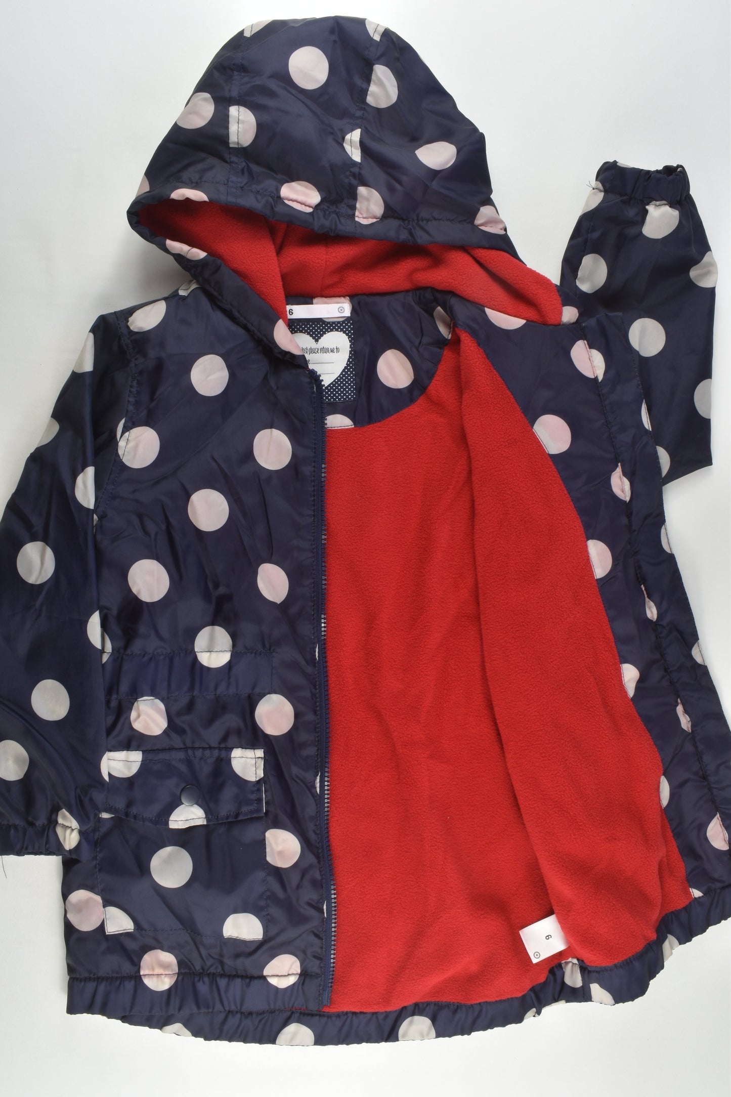 Target Size 6 Polka Dots Fleece Lined Jacket