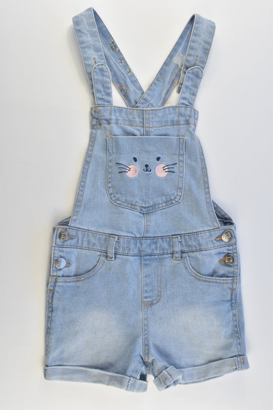 Target Size 6 Stretchy Bunny Short Denim Overalls