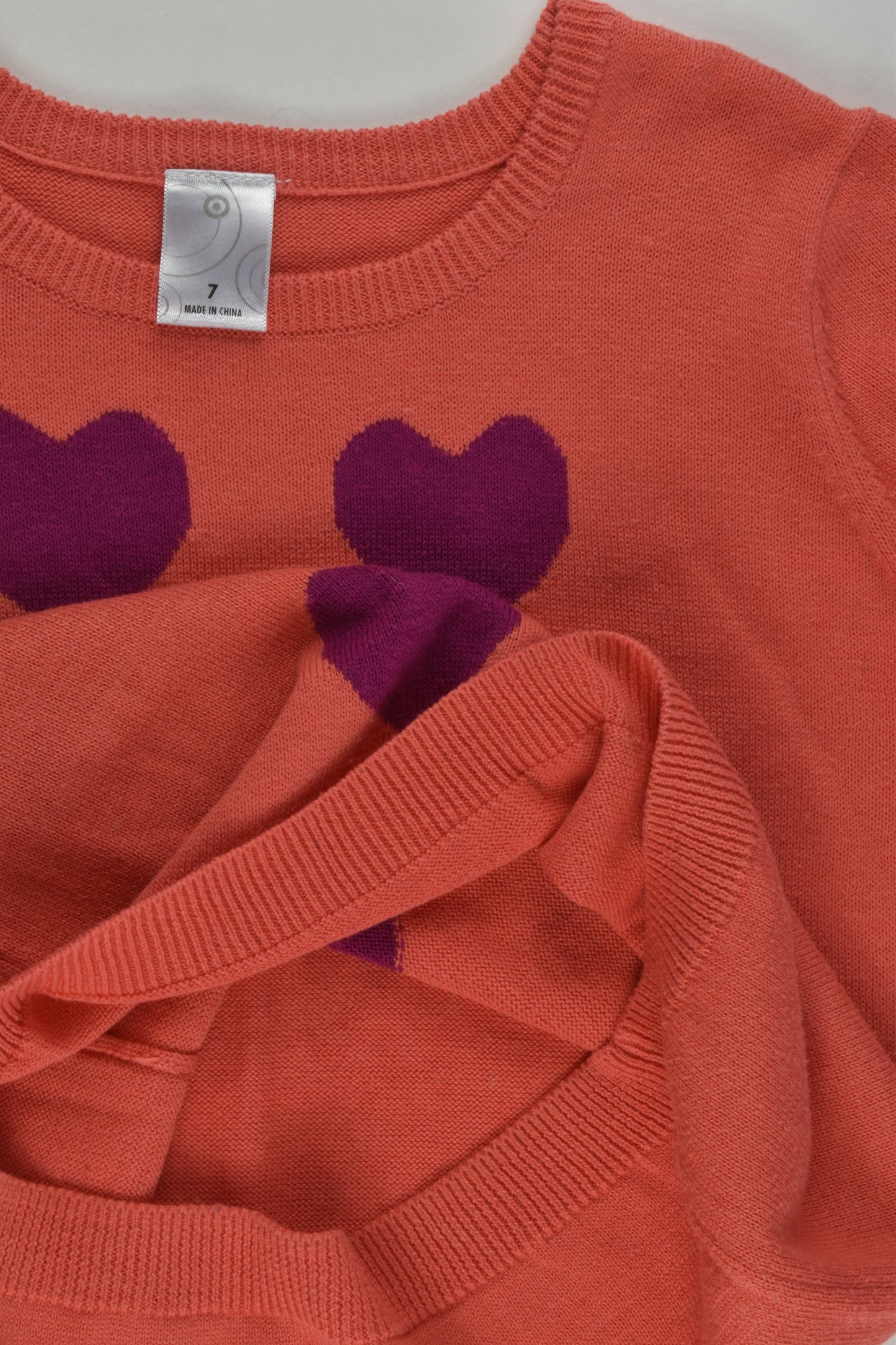 Target Size 7 Love Hearts Knitted Jumper