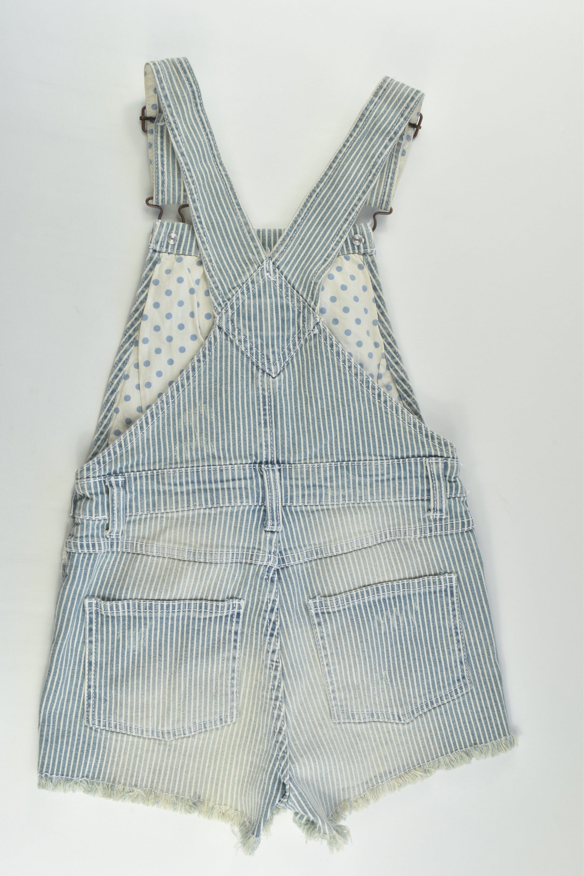 Target Size 7 Stretchy Striped Short Denim Overalls