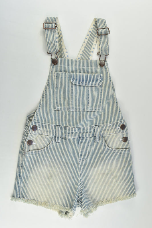 Target Size 7 Stretchy Striped Short Denim Overalls
