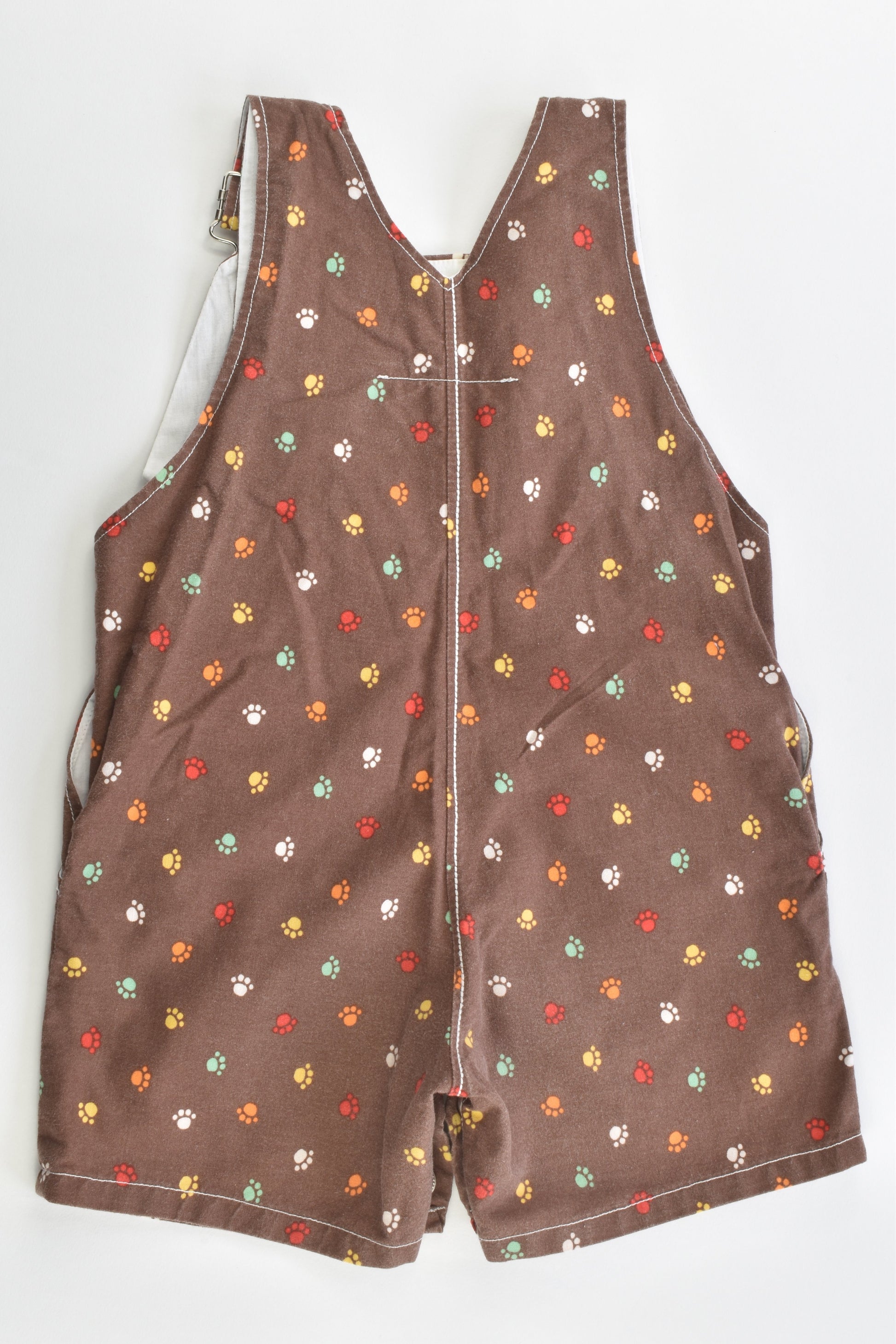 Ted & Toot (Australia) Size 1 Colorful Paw Prints Short Overalls
