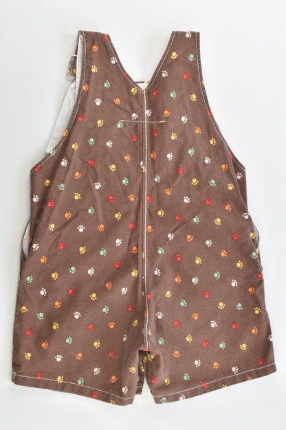 Ted & Toot (Australia) Size 1 Colorful Paw Prints Short Overalls