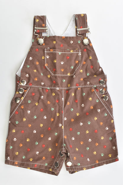 Ted & Toot (Australia) Size 1 Colorful Paw Prints Short Overalls