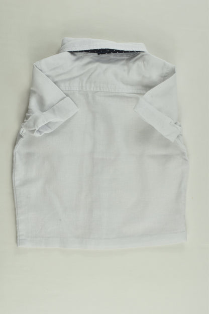 Teeny Weeny Size 000 Linen/Cotton Shirt with Bow