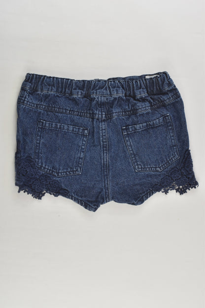 Teeny Weeny Size 2 Denim Shorts with Lace Detail