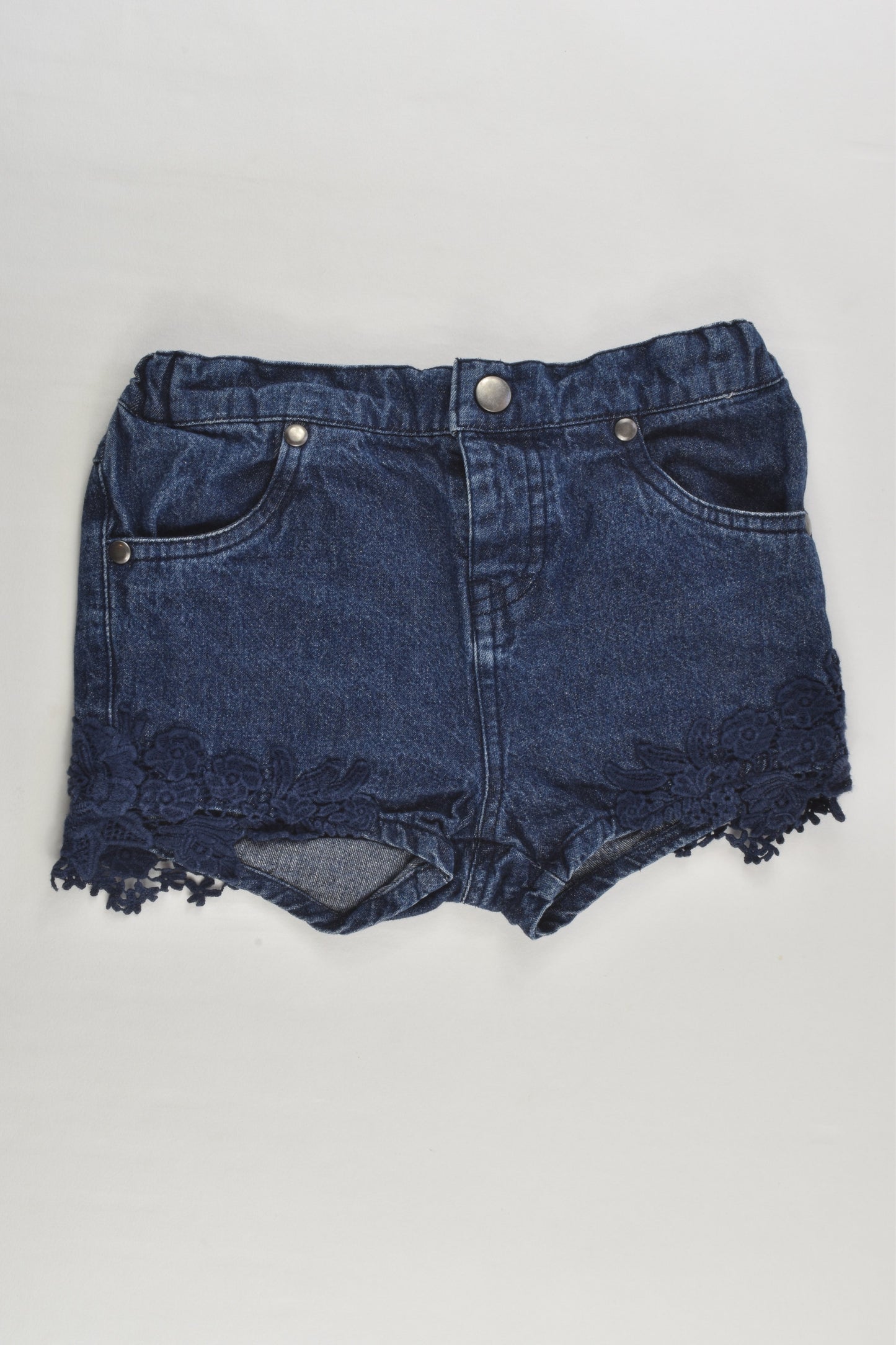 Teeny Weeny Size 2 Denim Shorts with Lace Detail
