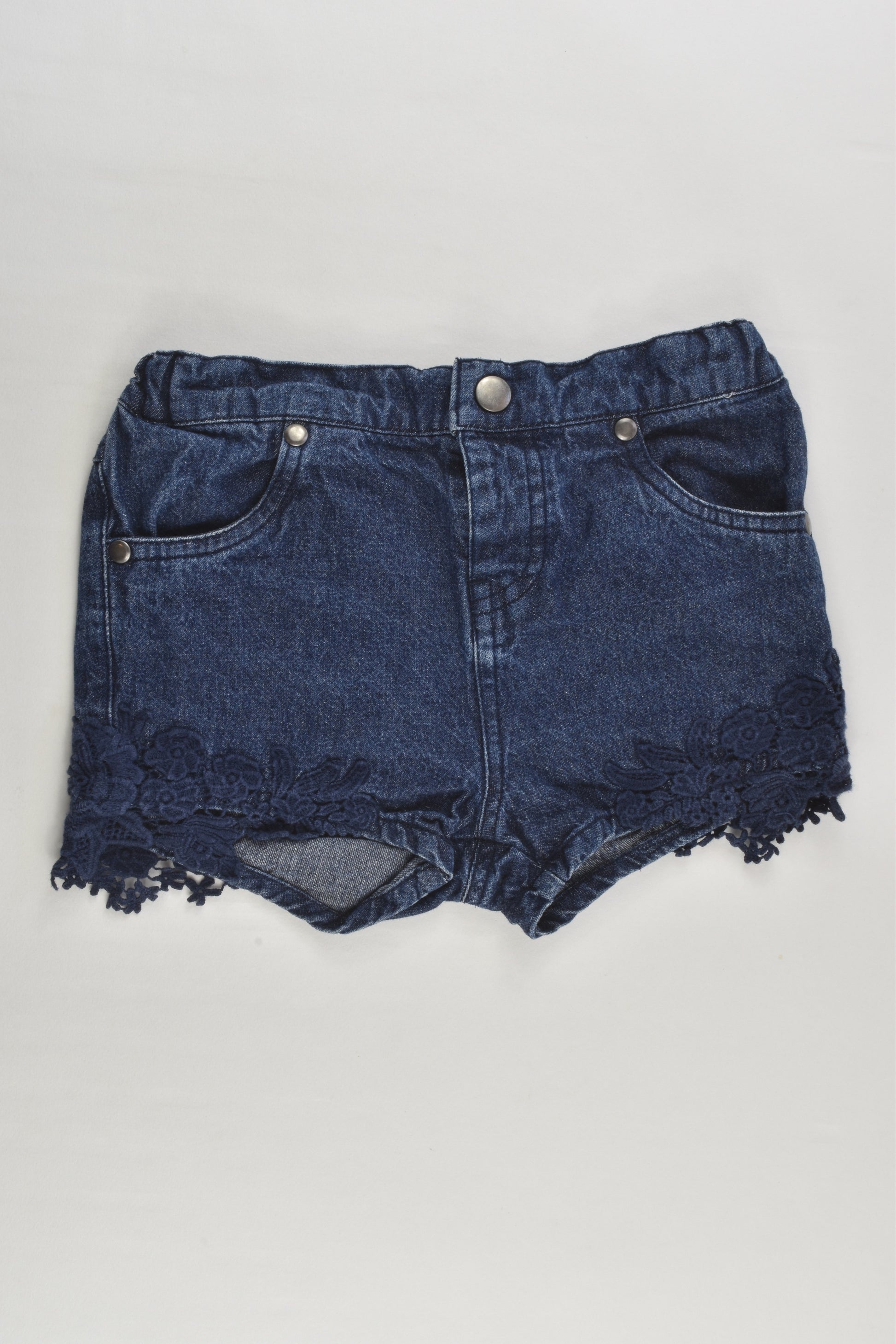 Teeny Weeny Size 2 Denim Shorts with Lace Detail
