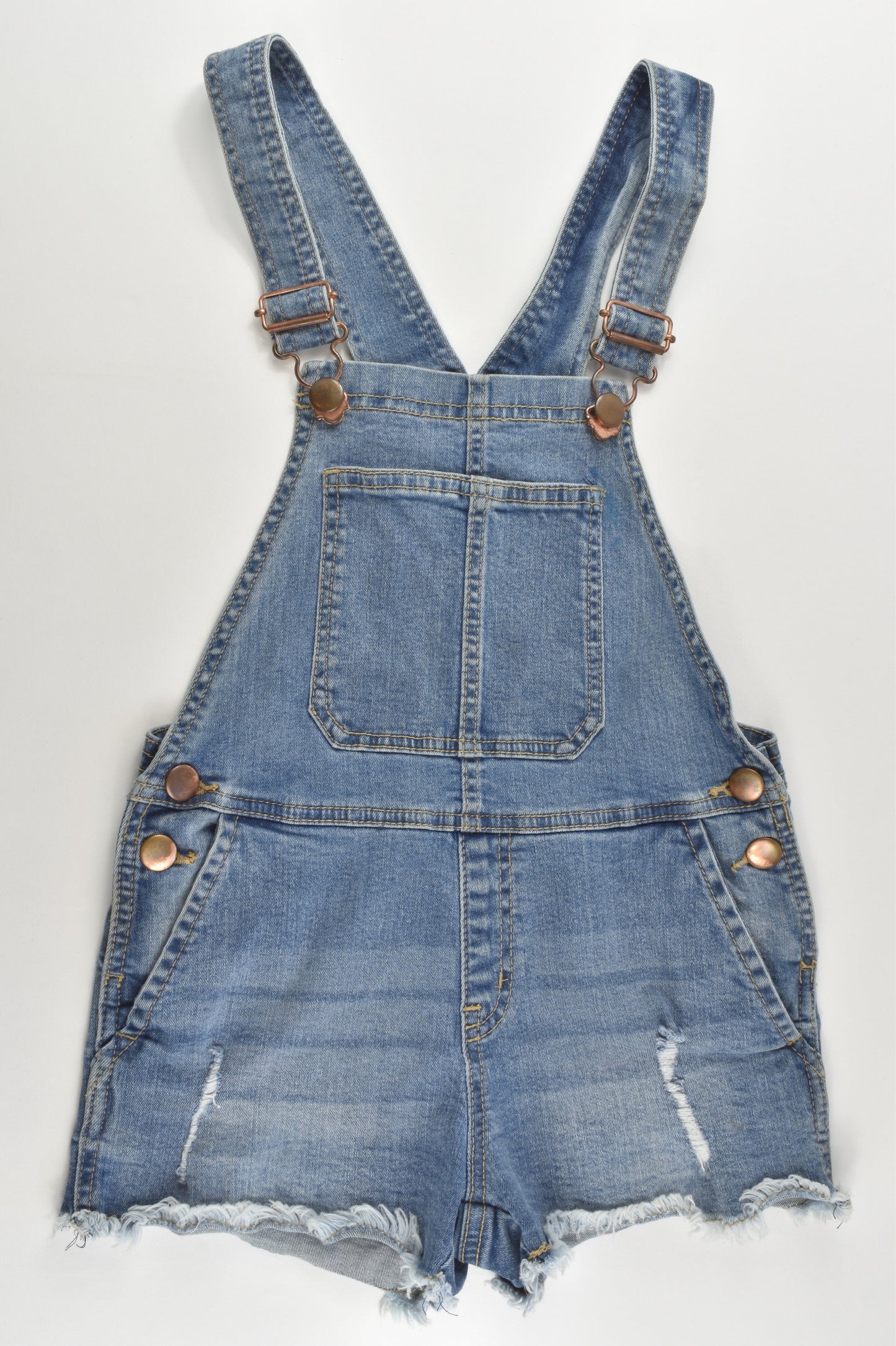 The 1964 Denim Company Size 8 Short Stretchy Denim Overalls