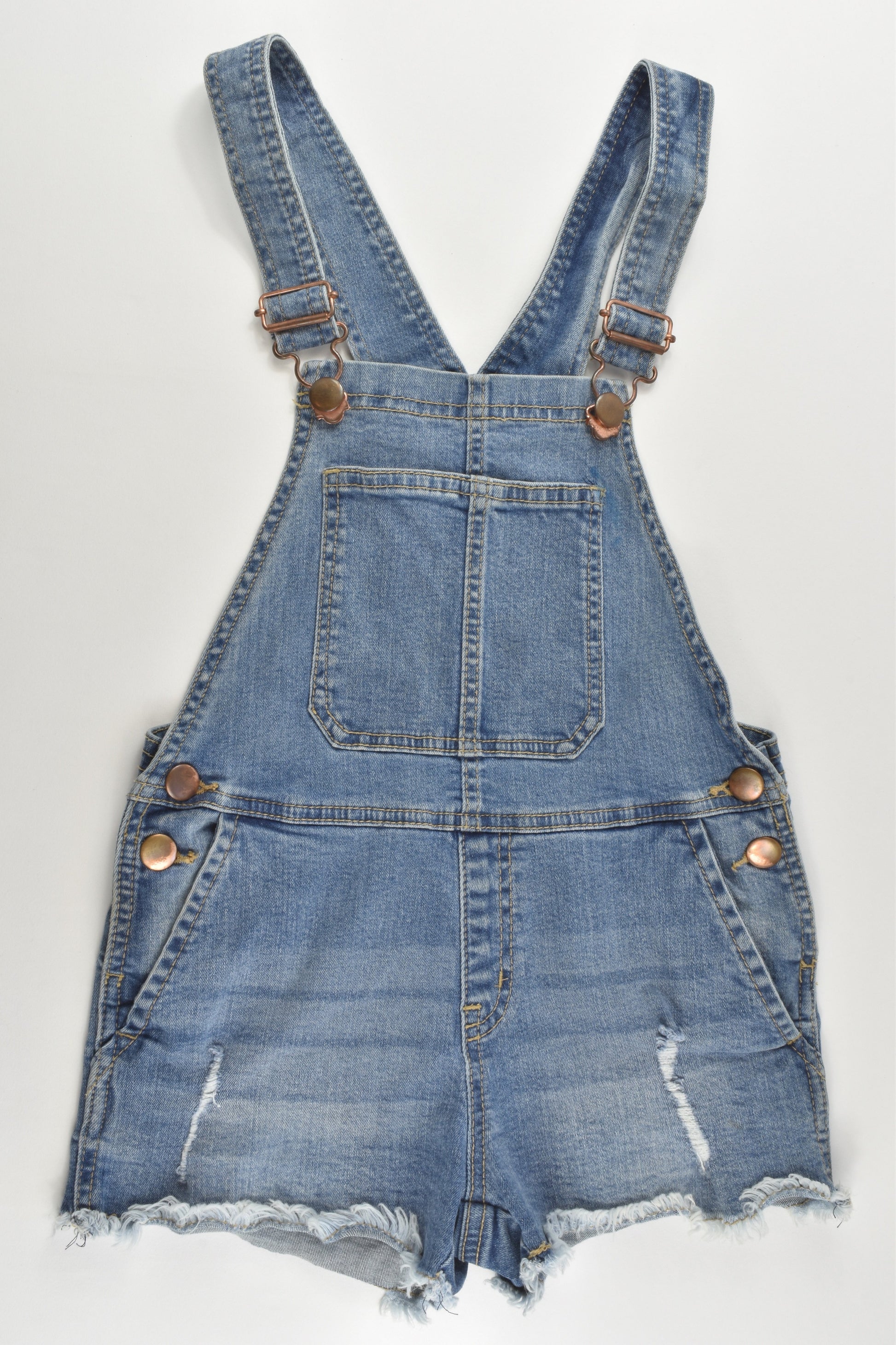 The 1964 Denim Company Size 8 Short Stretchy Denim Overalls