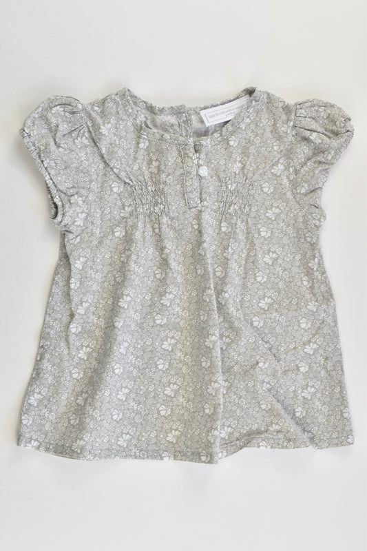 The Little White Company (London) Size 0 (6-9 months) Floral Blouse